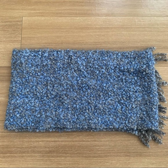 Mucros Weavers Ireland Mohair Woven Viscose Scarf Blue - Picture 5 of 6